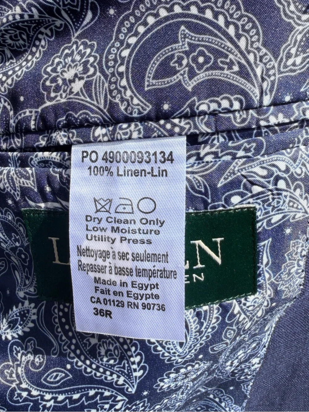 Lauren Ralph Lauren Linen Navy Blue Sports Jacket